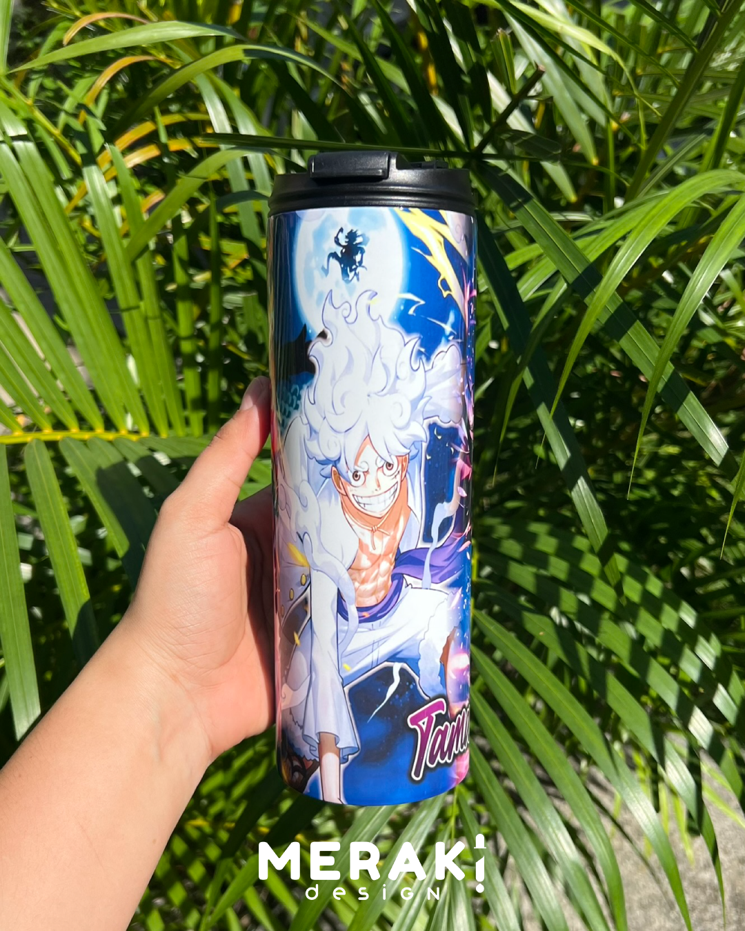🌟 Tumblr 20oz Doble Boquilla – Diseñado con Luffy Gear, Luffy y Nezuko Kamado 🌟