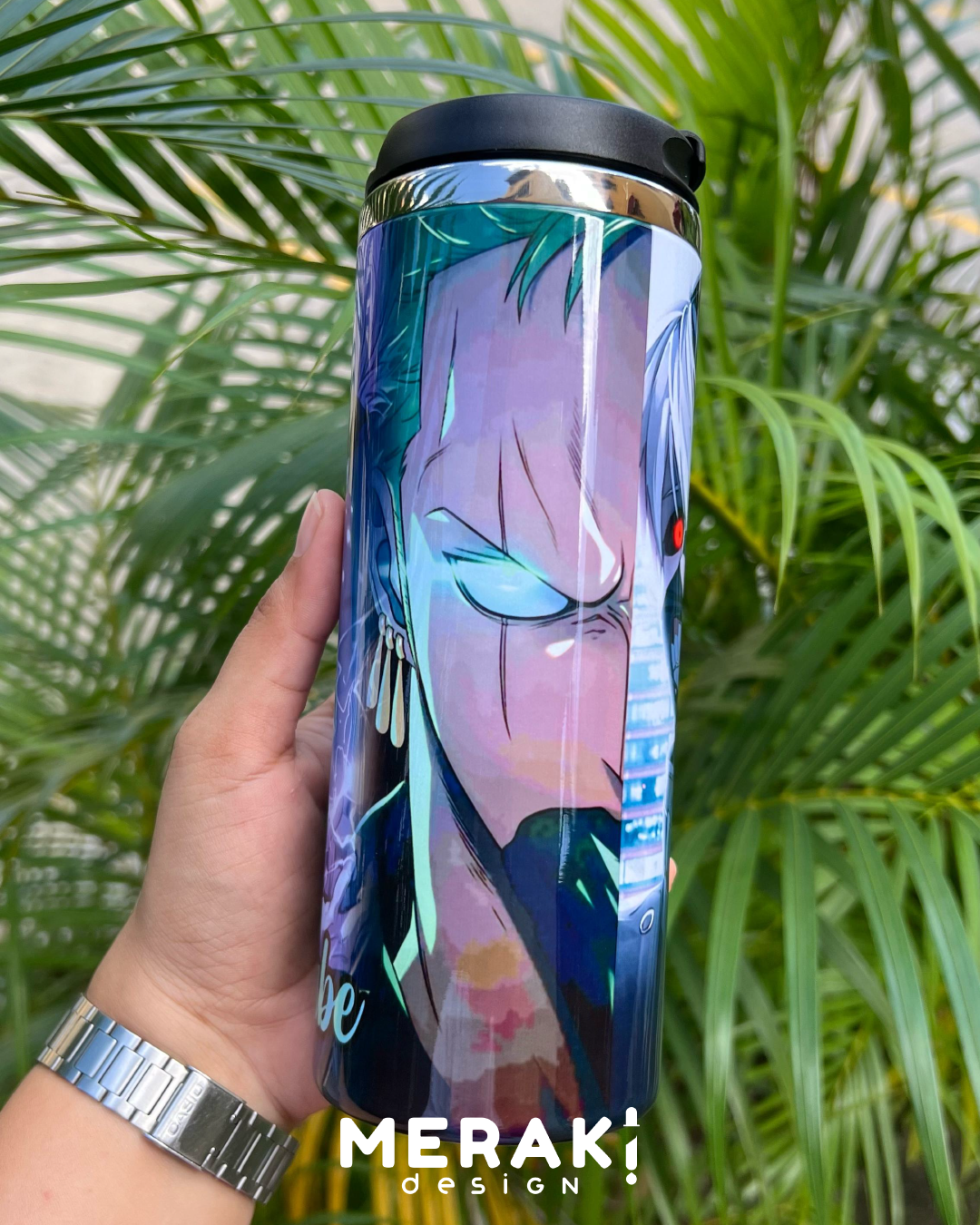 🔥 Vaso Térmico Two Layer 450ml – Edición Especial Gojo Satoru, Zoro & Ken Kaneki ⚔️👁️👹