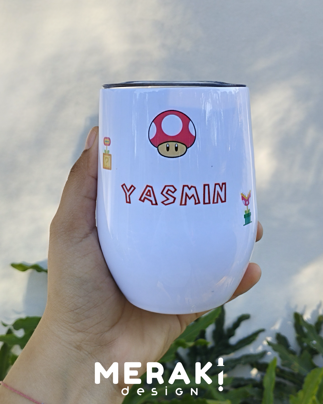 🍷 Vaso Térmico Wine Cup con Diseño Minimalista de Mario Bros 🎮✨