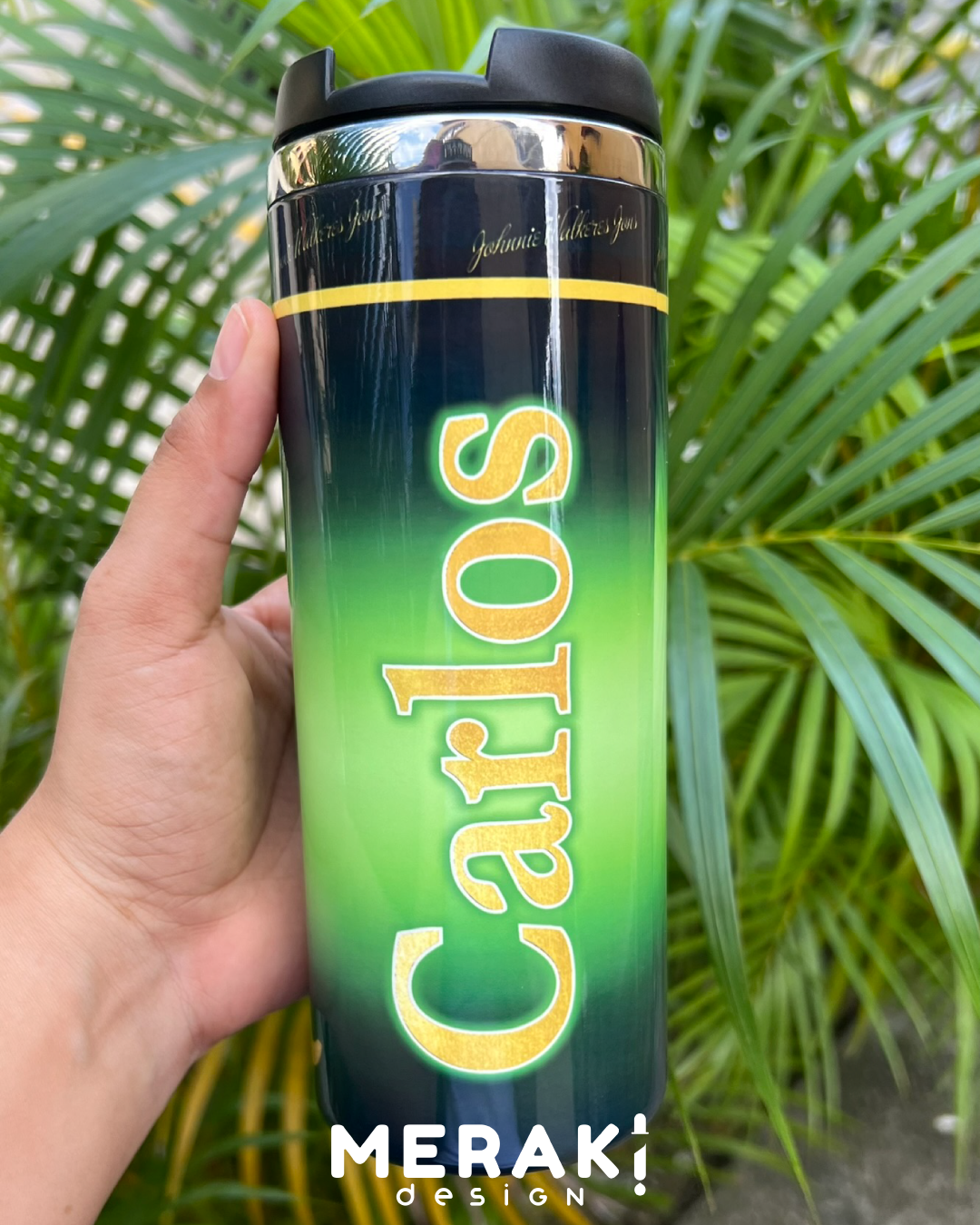 🍃🥃 Termo Two Layer Personalizado – Diseño Exclusivo Green Label de Johnnie Walker 🥃🍃