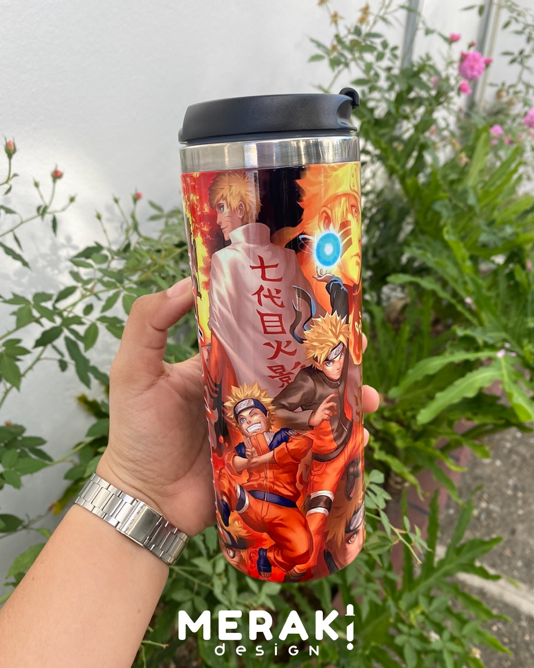 🍥🔥 ¡El poder de la hoja en tus manos! 🔥🍥 Vaso térmico Two Layer Naruto Uzumaki y Kakashi Hatake🔥🍥