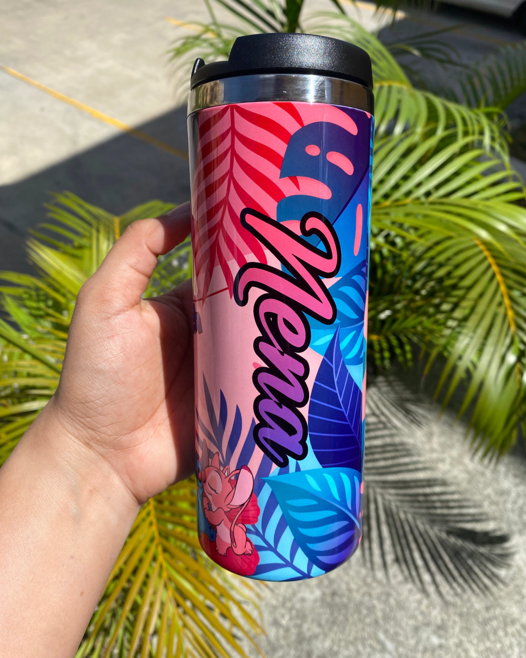 💙💖 Vaso Térmico Two Layer 450ml – Diseño Exclusivo de Stitch y Angel 🌸✨