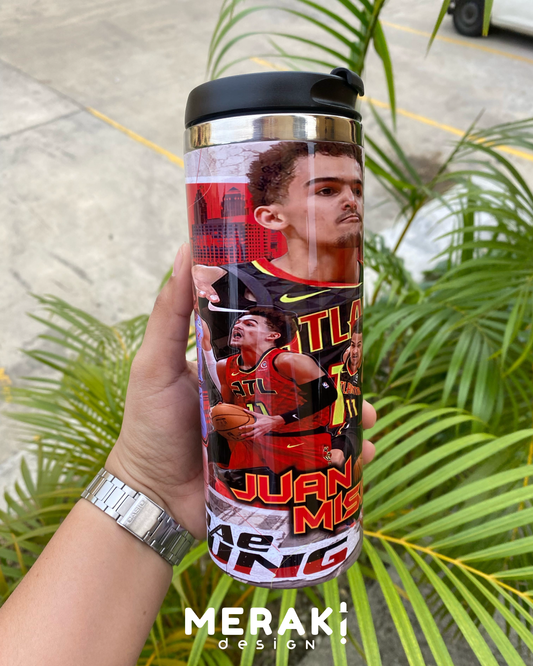 🏀🔥 Vaso Térmico Personalizado 450ml – Diseño Exclusivo de Trae Young 🔥🏀