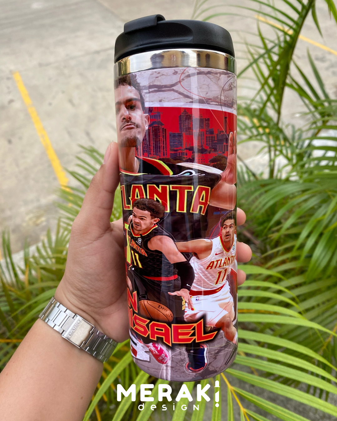 🏀🔥 Vaso Térmico Personalizado 450ml – Diseño Exclusivo de Trae Young 🔥🏀