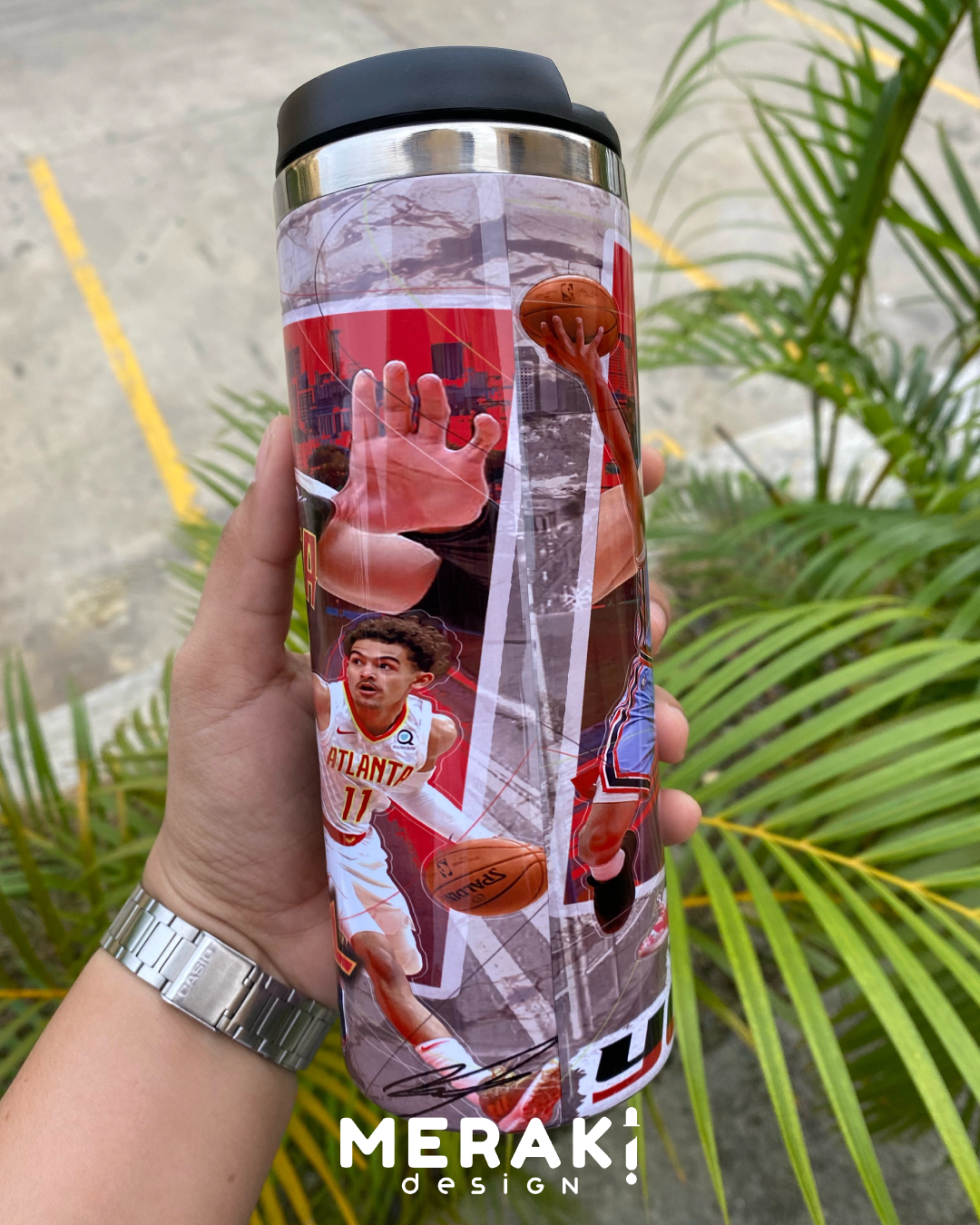 🏀🔥 Vaso Térmico Personalizado 450ml – Diseño Exclusivo de Trae Young 🔥🏀