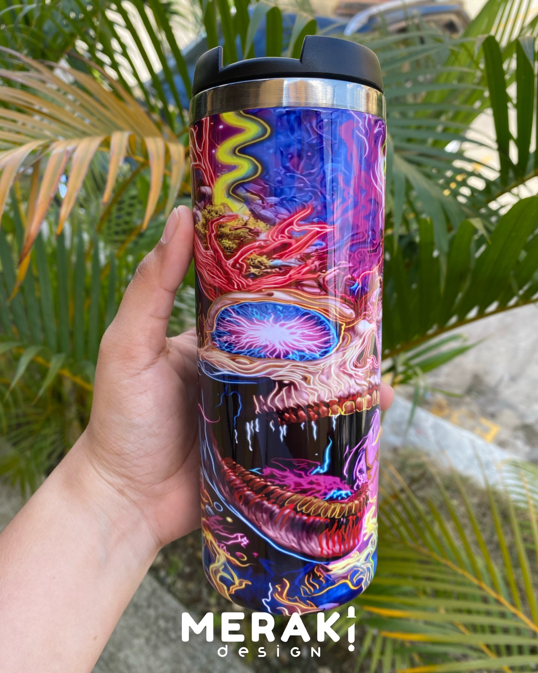 💀🔥 Vaso Térmico Two Layer – Calavera Multicolor 🔥💀