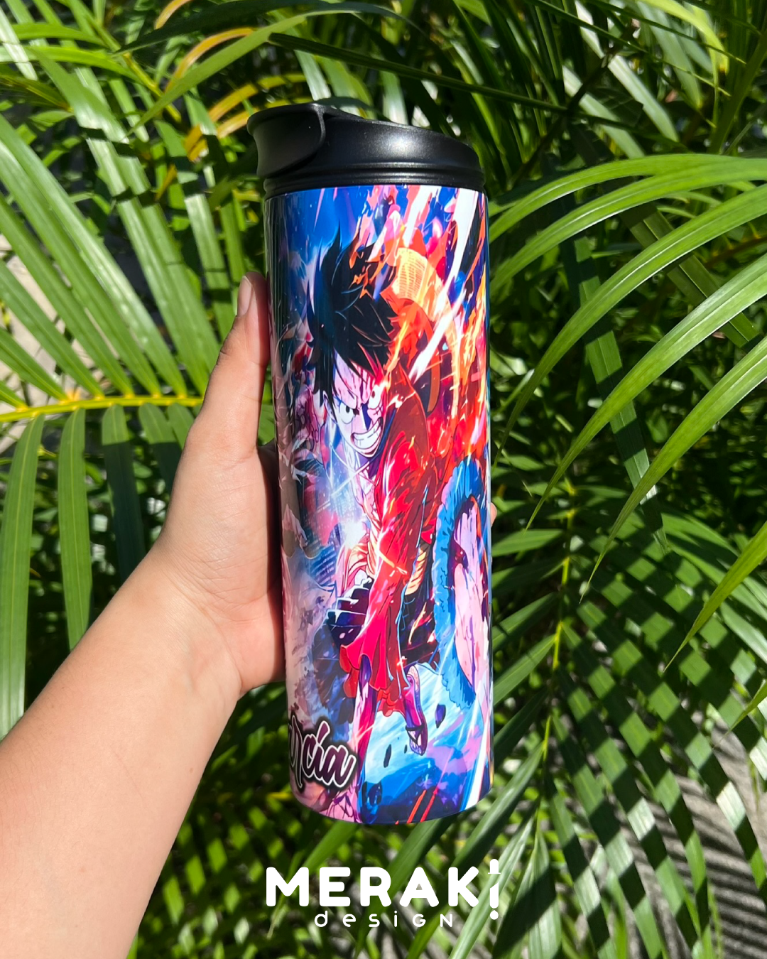 🌟 Tumblr 20oz Doble Boquilla – Diseñado con Luffy Gear, Luffy y Nezuko Kamado 🌟