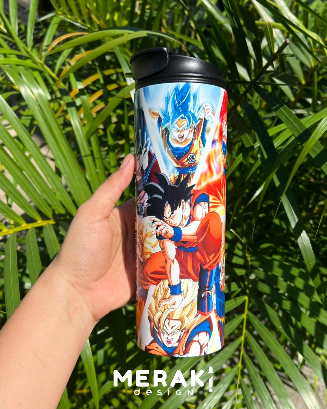 🔥⚡ Vaso Térmico Tumblr 20oz Doble Boquilla – Diseño Épico de GOKU ⚡🔥