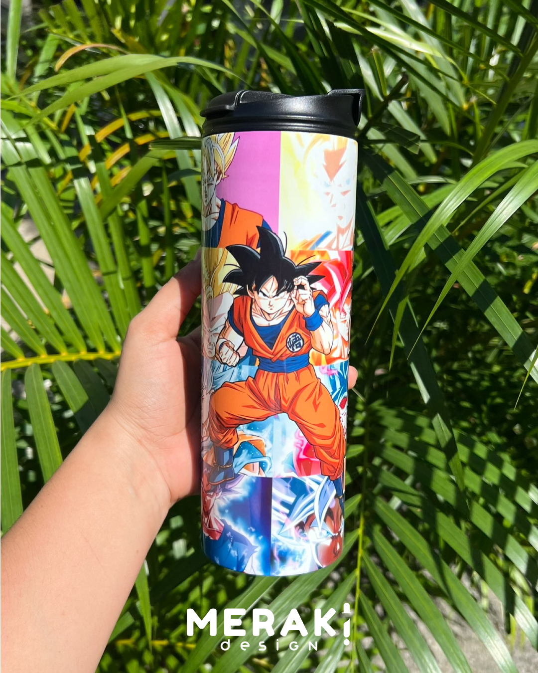 🔥⚡ Vaso Térmico Tumblr 20oz Doble Boquilla – Diseño Épico de GOKU ⚡🔥