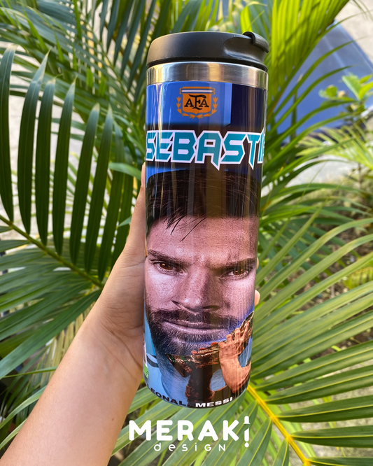 ¡Siente la Magia de Messi con el Vaso Térmico Two Layer Personalizado! ⚽️✨