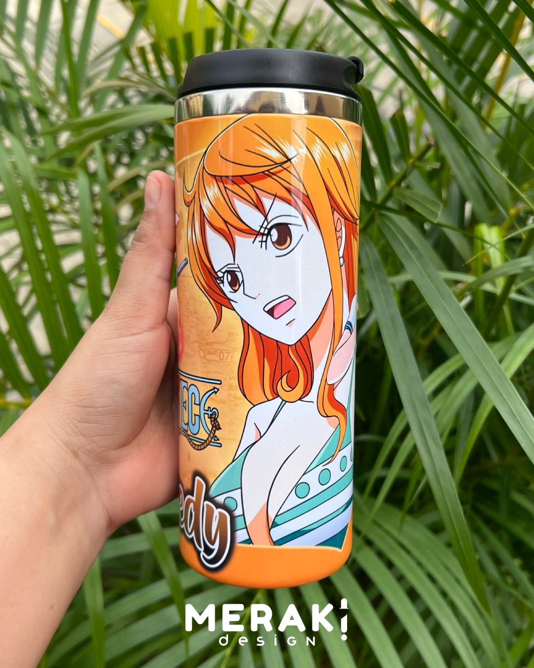 🌊 Vaso Térmico 450ml – Diseño de Nami de One Piece 🌊