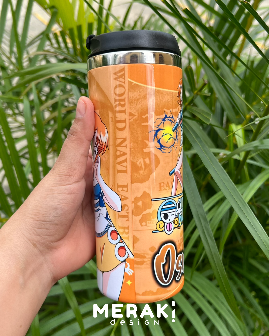 🌊 Vaso Térmico 450ml – Diseño de Nami de One Piece 🌊