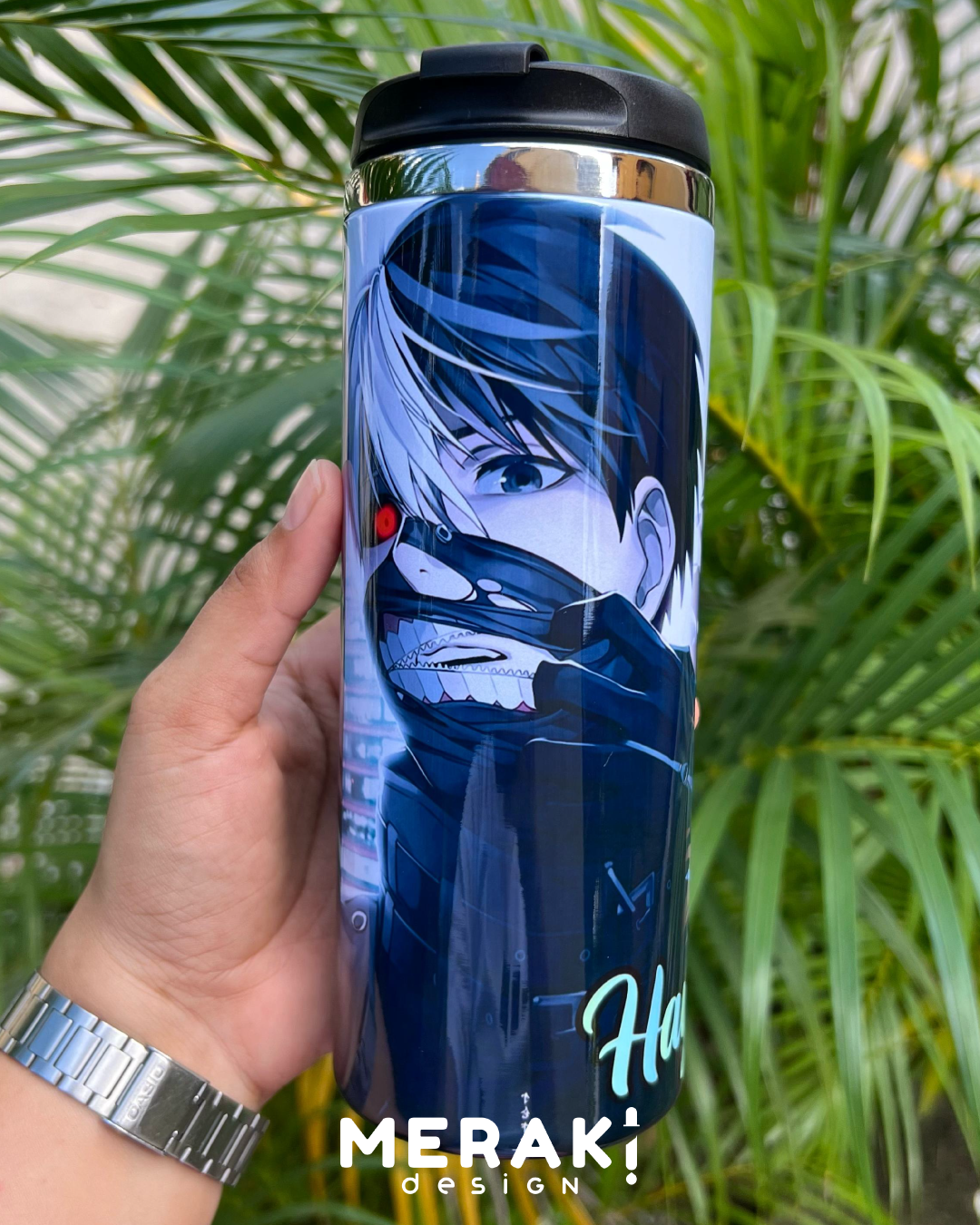 🔥 Vaso Térmico Two Layer 450ml – Edición Especial Gojo Satoru, Zoro & Ken Kaneki ⚔️👁️👹