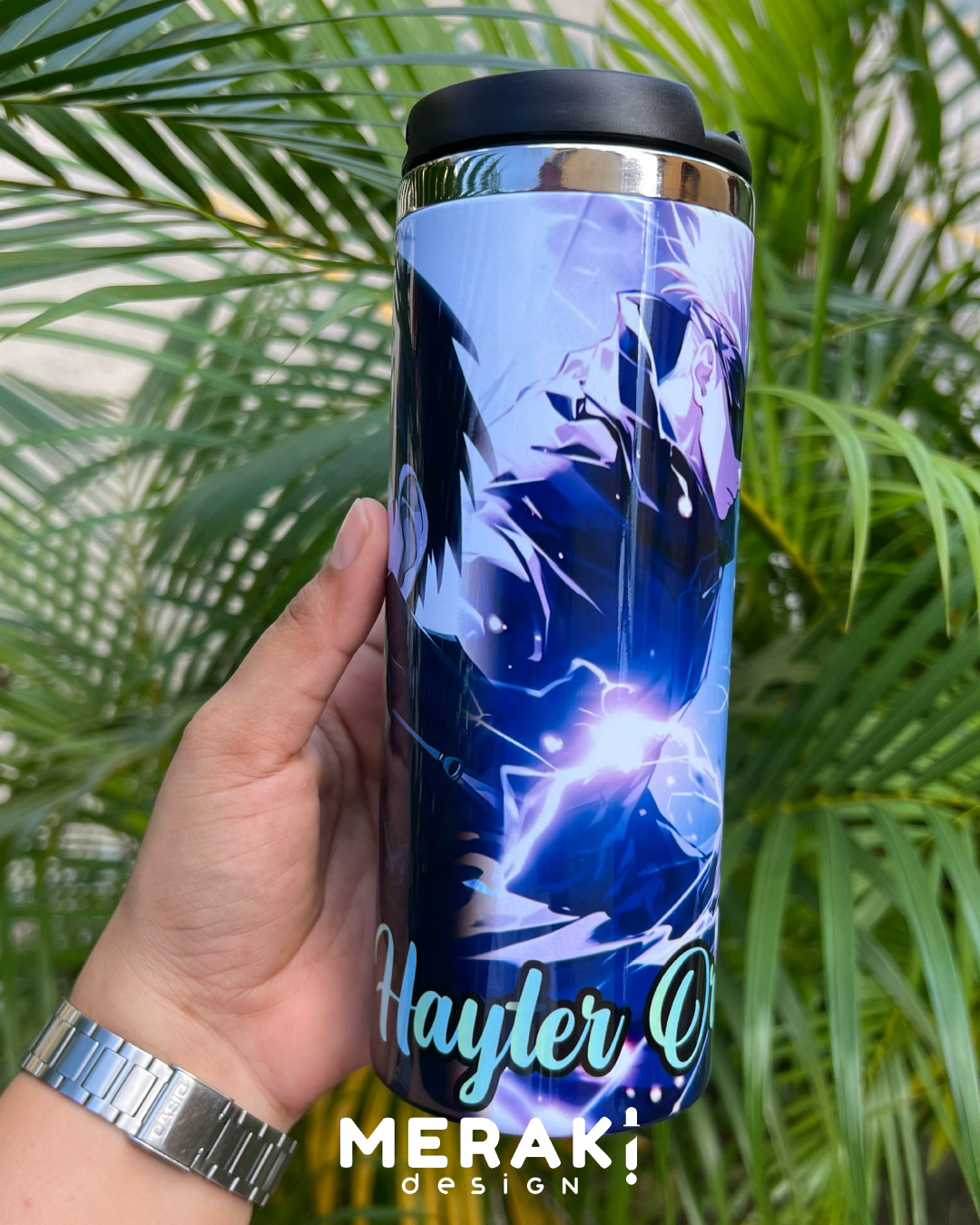 🔥 Vaso Térmico Two Layer 450ml – Edición Especial Gojo Satoru, Zoro & Ken Kaneki ⚔️👁️👹