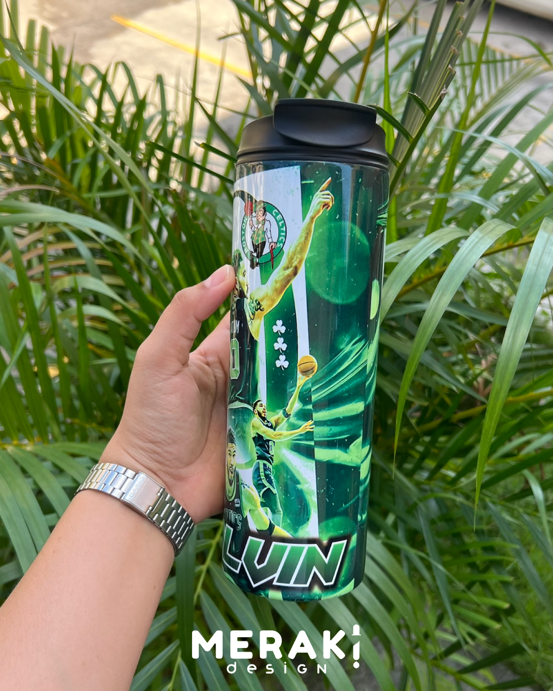 🏀 Vaso Térmico Tumblr 20oz – Edición Especial Jayson Tatum & Boston Celtics ☘️