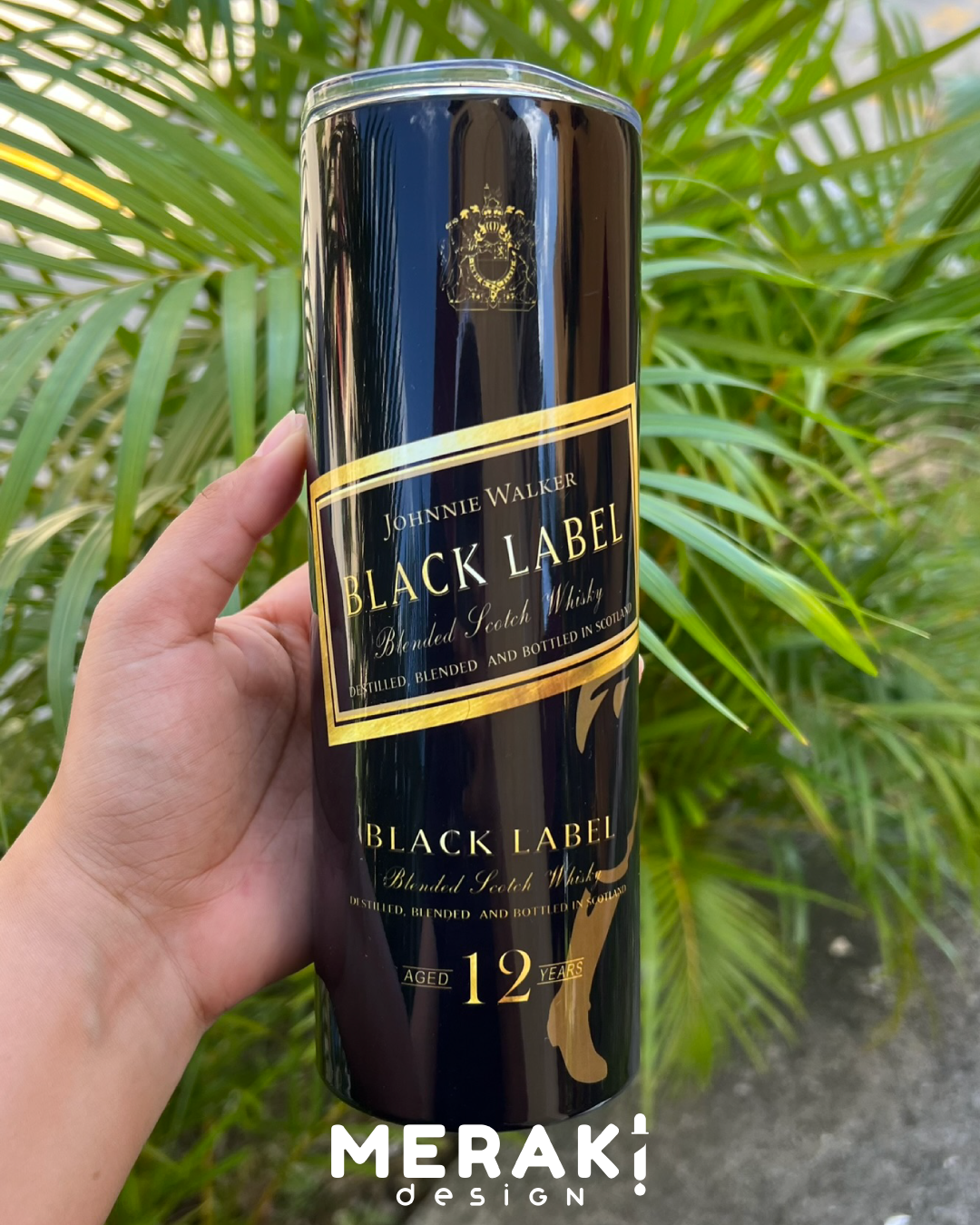 🥃 Vaso Térmico Tumblr 20oz – Diseño Exclusivo Black Label de Johnnie Walker