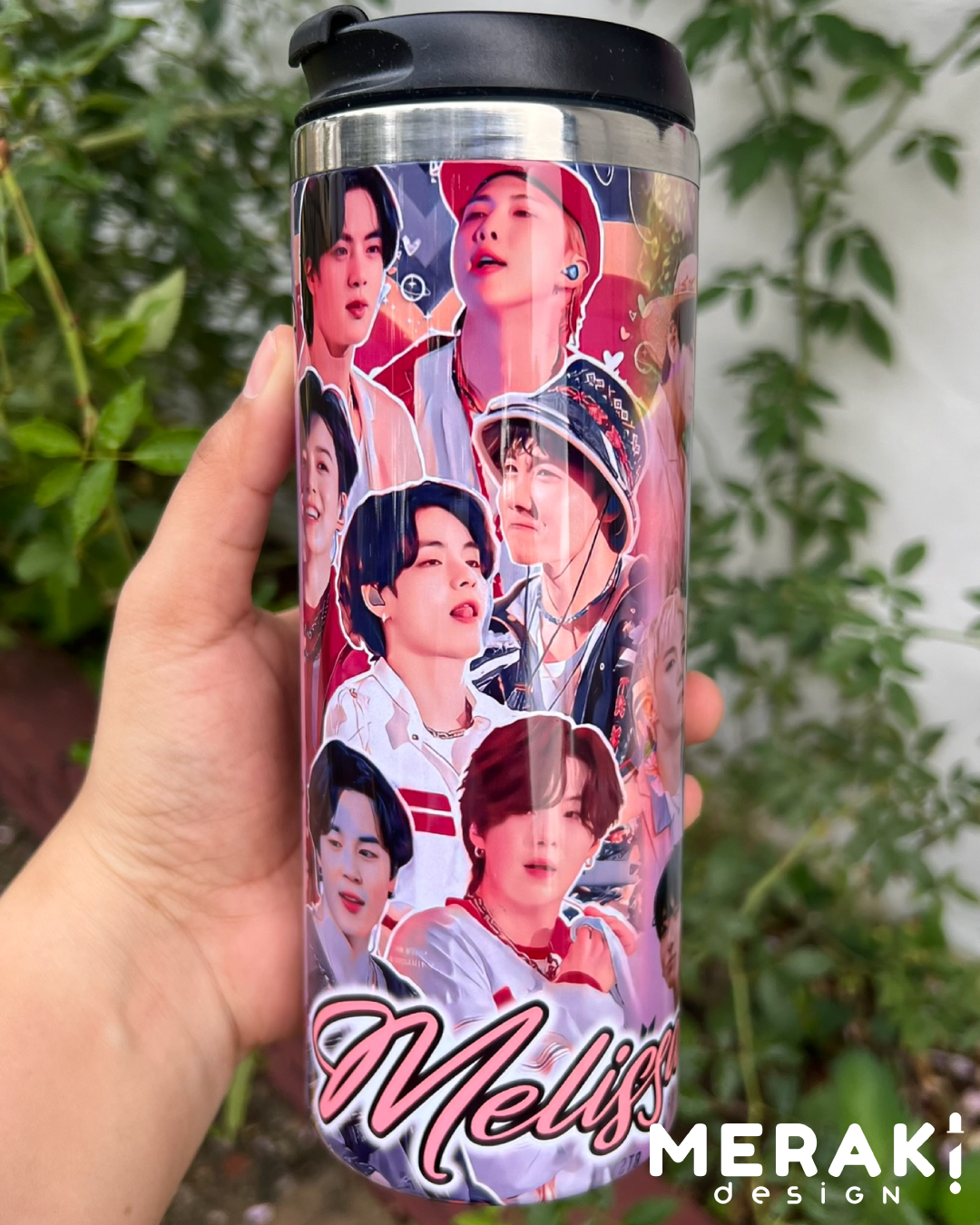 💜 Vaso Térmico 450ml – Increíble Diseño de BTS 🎶✨
