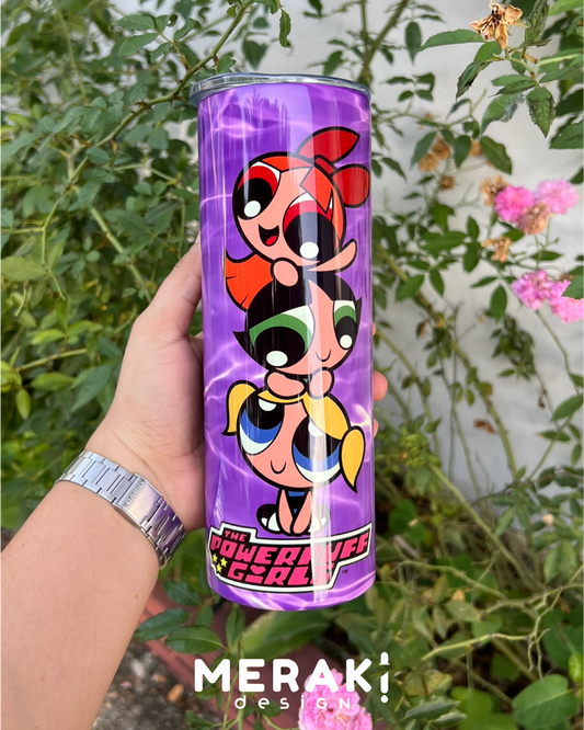 ✨💖 Vaso Térmico Tumblr 20oz – Diseño Exclusivo de Las Chicas Superpoderosas 💖✨