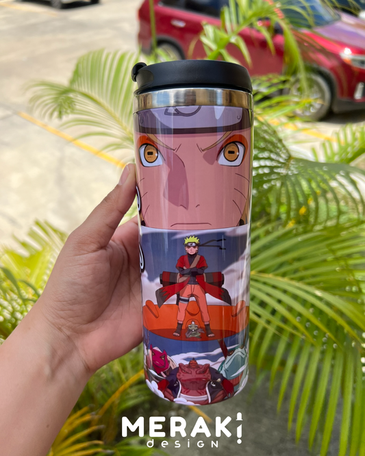 🍥🔥 ¡El poder de la hoja en tus manos! 🔥🍥 Vaso térmico Two Layer Naruto Uzumaki y Kakashi Hatake🔥🍥