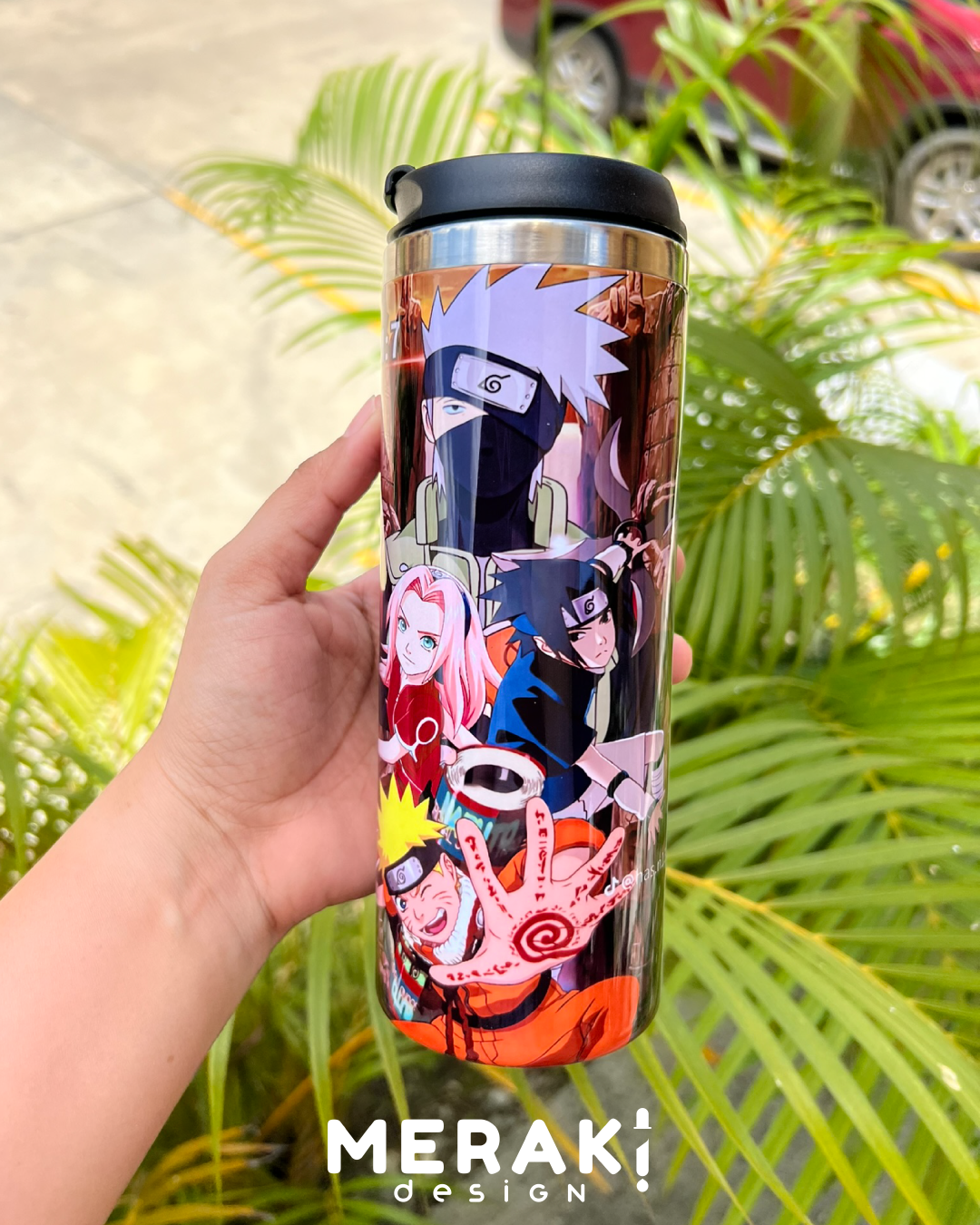 🍥🔥 ¡El poder de la hoja en tus manos! 🔥🍥 Vaso térmico Two Layer de 450ml Naruto Uzumaki y Kakashi Hatake