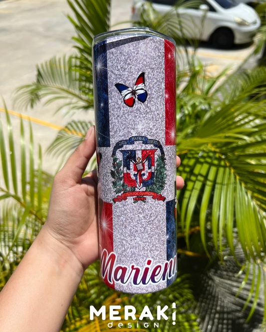 Vaso Térmico Tumblr 20oz Diseño Exclusivo de la Bandera Dominicana 🔥