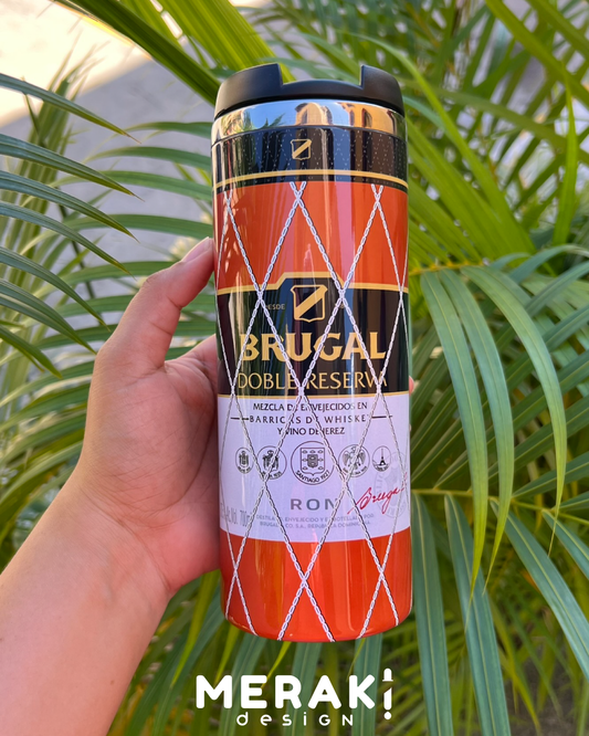 🥃 Vaso Térmico Two Layer 450ml – Diseño Exclusivo Brugal Doble Reserva 🥃