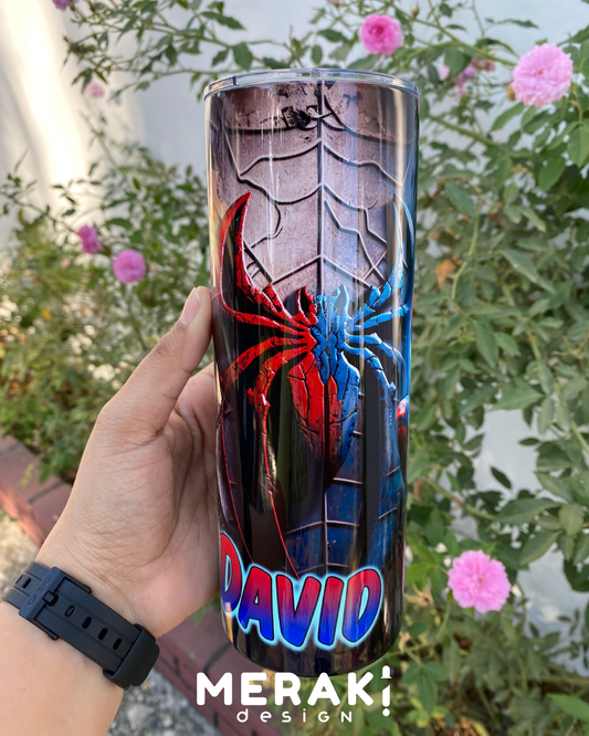 🕷️🟥 Vaso térmico Tumblr de 20oz Personalizado de Spiderman 🕷️🟥