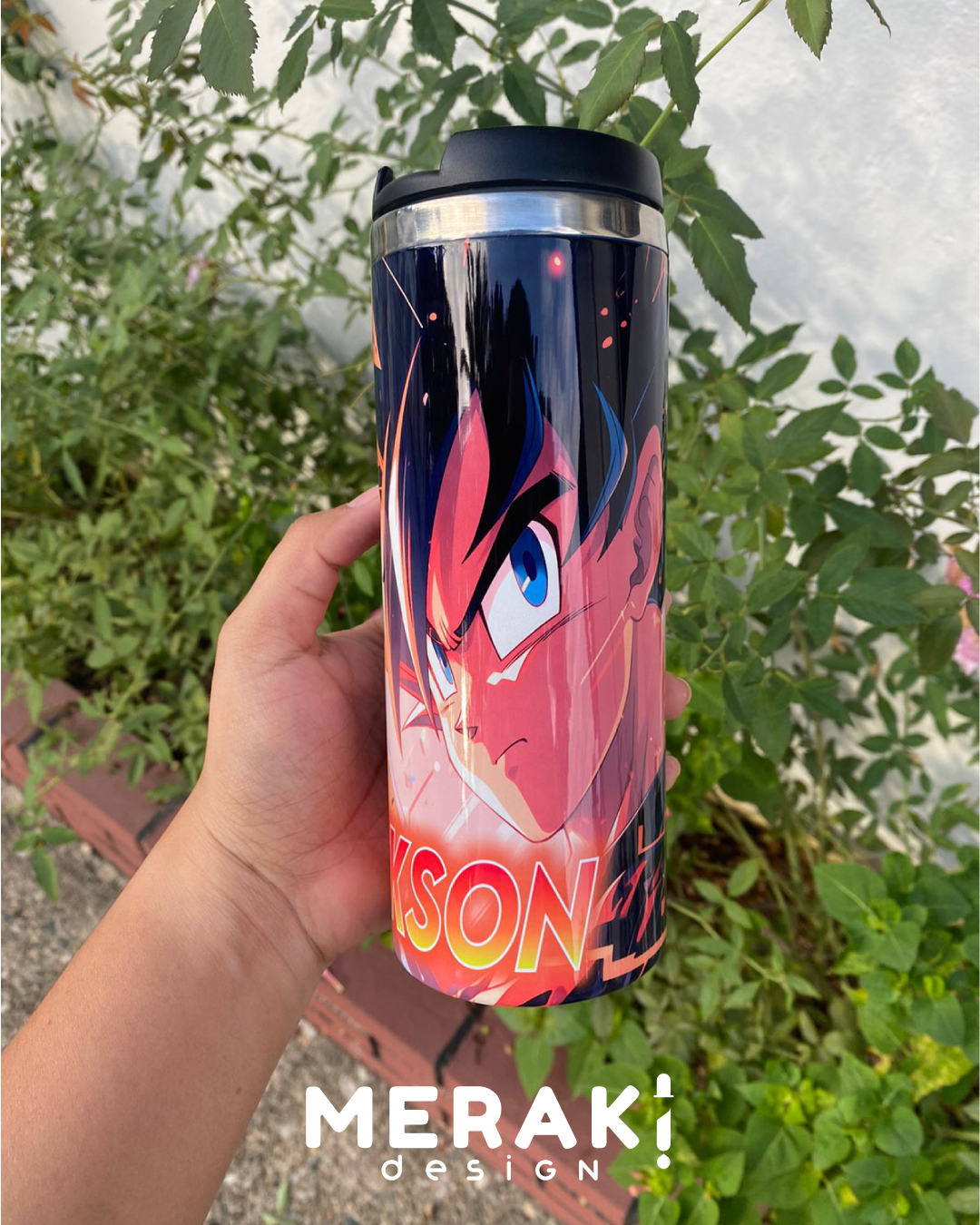 🔥 Vaso Térmico Two Layer 450ml – Diseño ÉPICO de Goku ⚡🟠