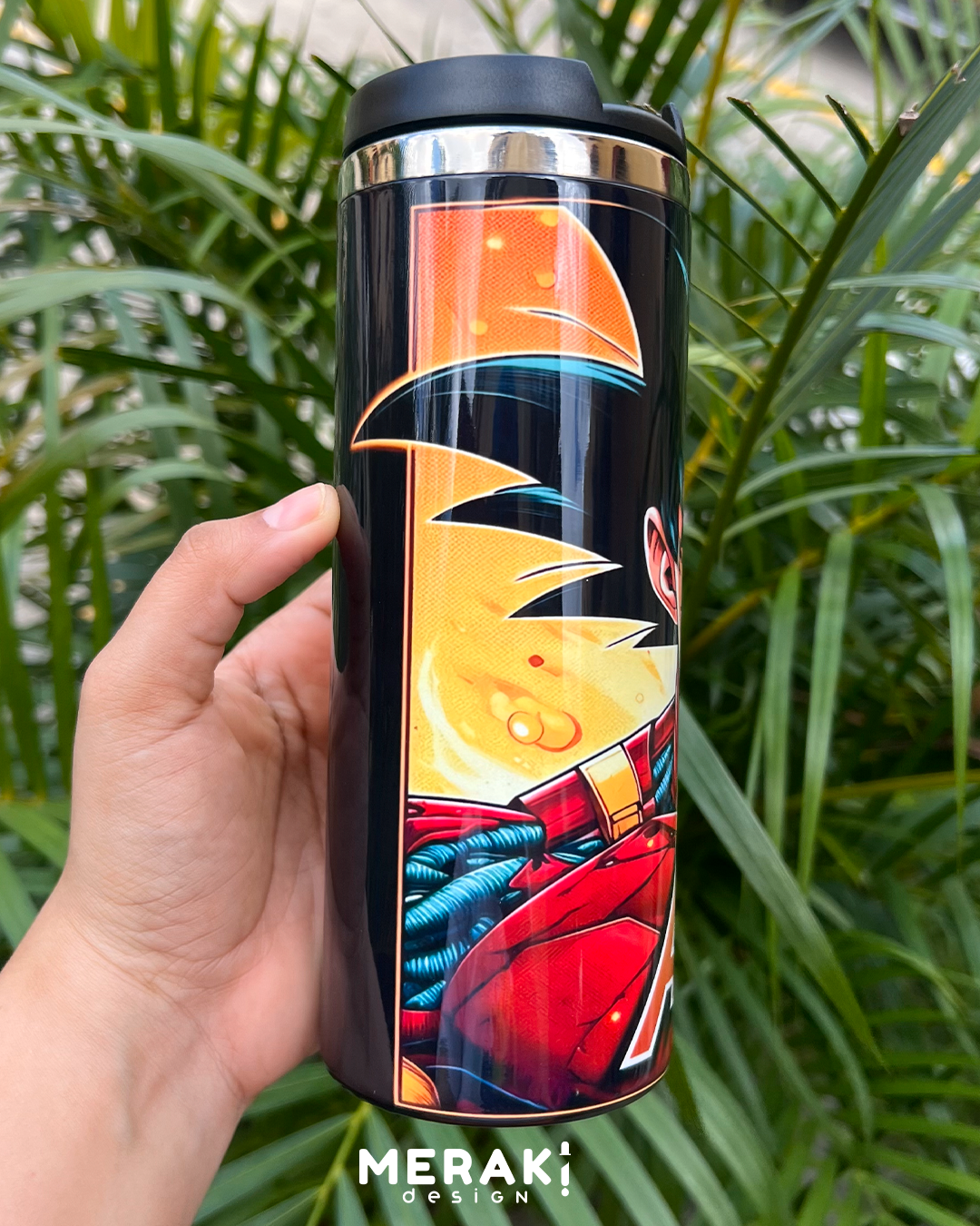 🔥 Vaso Térmico Personalizado Goku x Iron Man – Para Verdaderos Fans 🔥