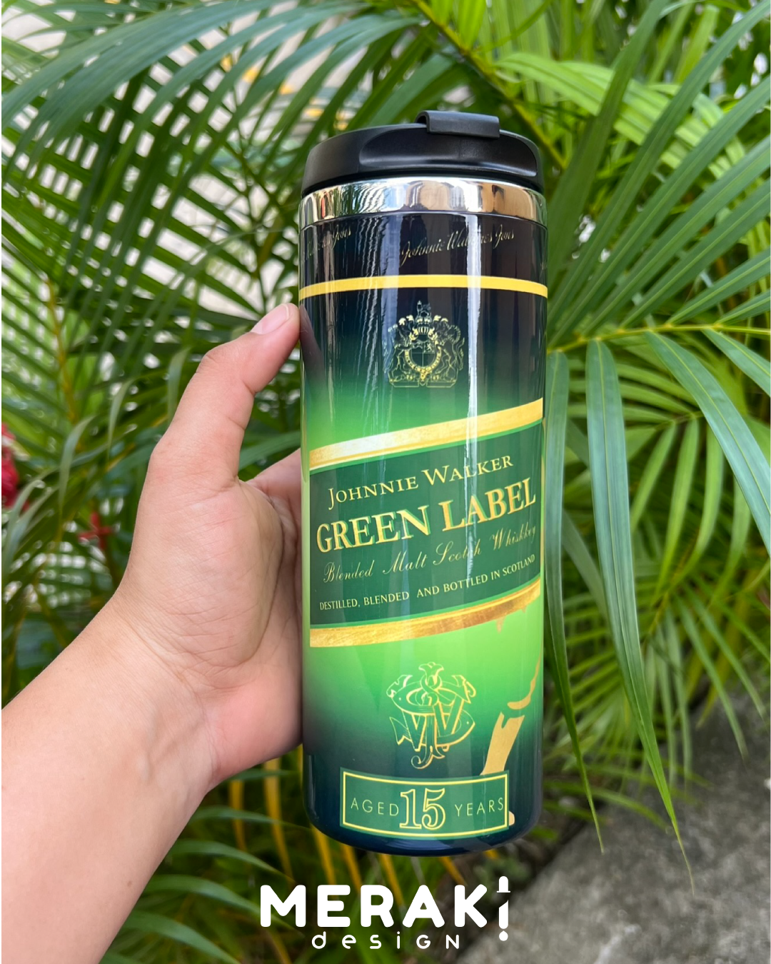 🍃🥃 Termo Two Layer Personalizado – Diseño Exclusivo Green Label de Johnnie Walker 🥃🍃