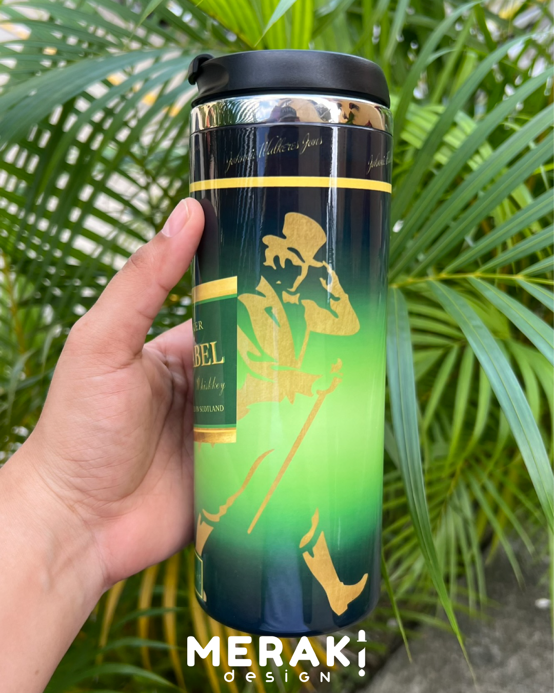 🍃🥃 Termo Two Layer Personalizado – Diseño Exclusivo Green Label de Johnnie Walker 🥃🍃