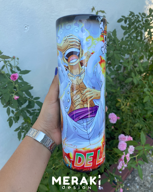🔥 Poder, lealtad y estilo en un solo vaso 🔥 Tumbler 20oz personalizado de Luffy Gear y Zoro 🏴☠️