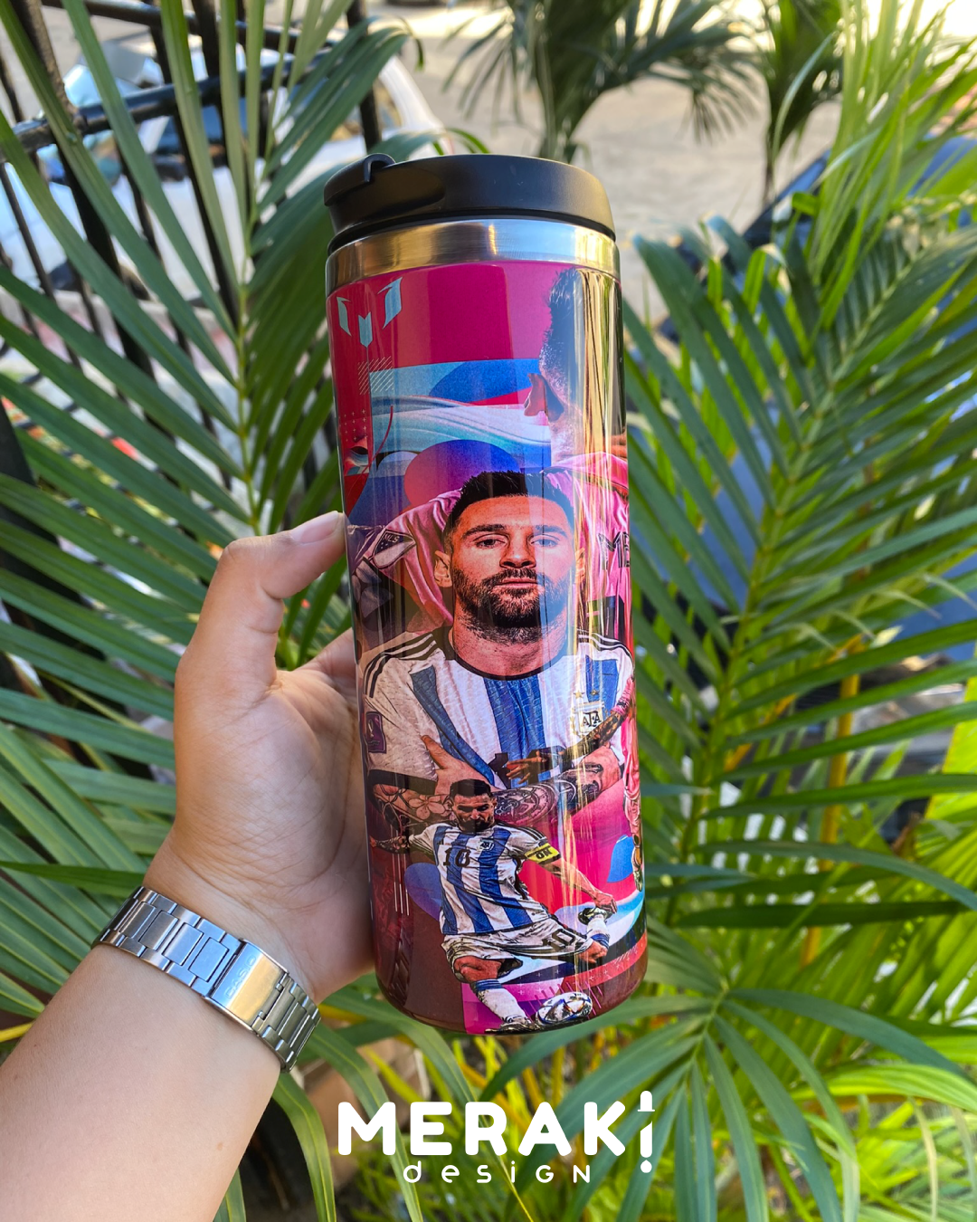 ¡Siente la Magia de Messi con el Vaso Térmico Two Layer Personalizado! ⚽️✨