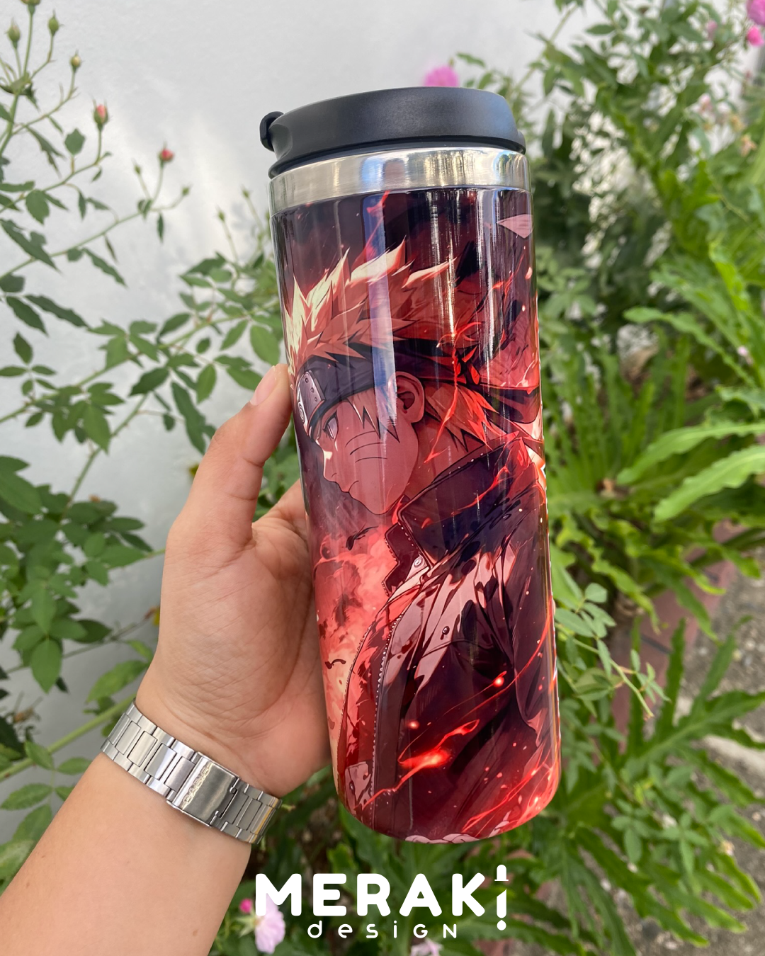 🍥🔥 ¡El poder de la hoja en tus manos! 🔥🍥 Vaso térmico Two Layer Naruto Uzumaki y Kakashi Hatake🔥🍥