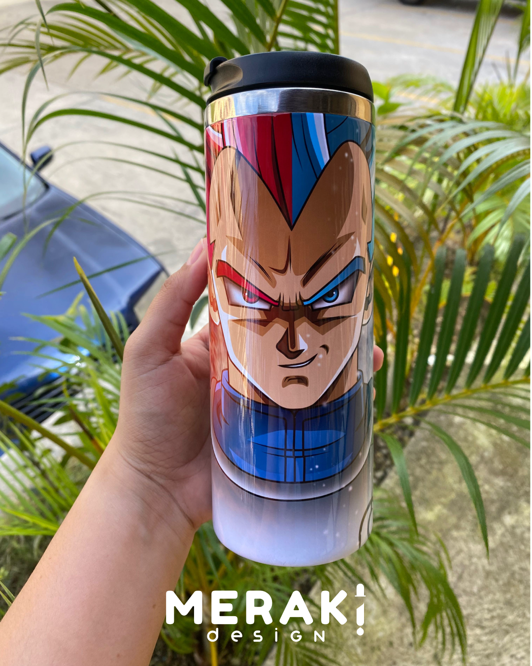 🌟 Vaso Térmico Two Layer 450ml – Poderoso Diseño de Vegeta ⚡👑
