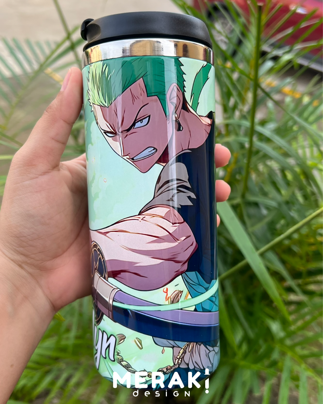 ⚔️🔥 Vaso Térmico Two Layer 450ml – Diseño Exclusivo de Roronoa Zoro 🔥⚔️